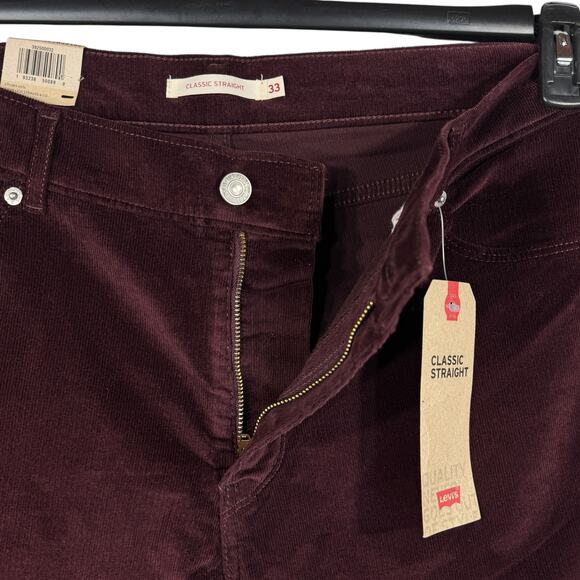Levi’s SZ 16 Medium Classic Straight Corduroy Pants Mid-Rise Stretch Purple New - Picture 3 of 13